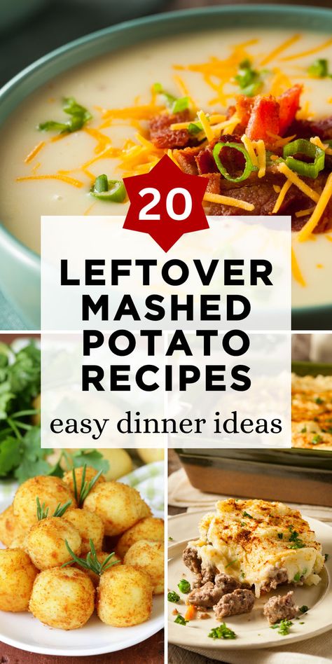 Revamp Your Leftover Mashed Potatoes with 20 Easy Dinner Recipes! Turn them into delightful dishes like potato pancakes, shepherd's pies, or cheesy casseroles. Quick and delicious, these ideas give your leftovers a tasty makeover. Click for inventive mashed potato meals! Thanksgiving Leftovers Recipes Leftover Mashed Potatoes, Leftover Cheesy Potato Recipes, Leftover Mashed Potato Breakfast, Mashed Potato Meal Ideas, Recipes Made With Leftover Mashed Potatoes, Meals Using Mashed Potatoes, Recipes For Leftover Mashed Potatoes Ideas, Things To Do With Leftover Mash Potatoes, Mash Potato Pancakes Leftover