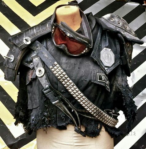 Joe Gonzalez Post Apocalyptic Jacket, Joe Gonzalez, Red Goggles, Apocalypse Costume, Post Apocalyptic Clothing, Apocalypse Fashion, Dystopia Rising, Post Apocalyptic Costume, Apocalyptic Clothing