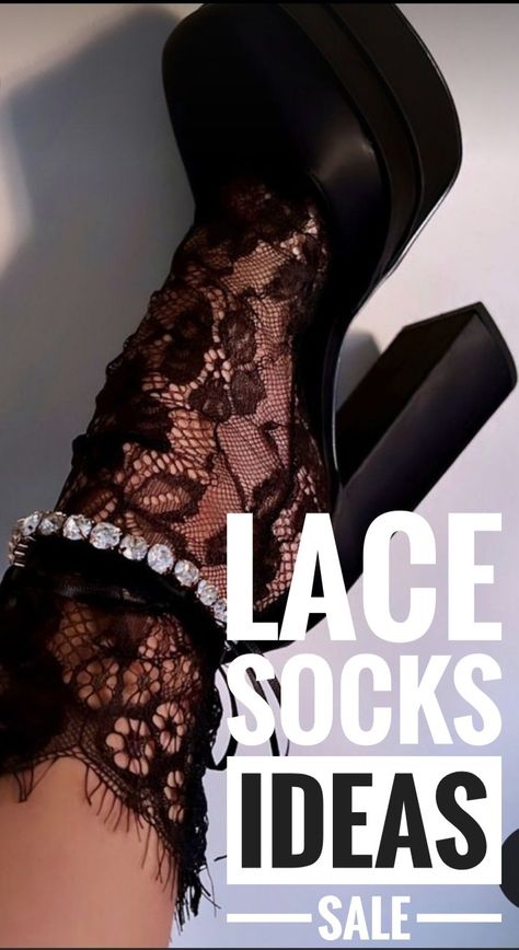 Shop lace socks for heels Shoes Womens Lace Socks Outfit, Socks Outfit, Sock Outfits, Lace Socks, Shoes Womens, Trendy Shoes, Heels Shoes, Chanel Shoes, Black Boots