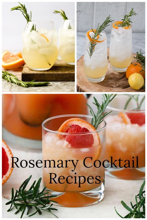 Use rosemary from the garden to create unique and delicious cocktails. You will find rosemary cocktail recipes suitable for both warm and cool weather in this list. #rosemary #cocktail #beverage #alcohol #recipes Rosemary Syrup Cocktail, Rosemary Cocktail Recipes, Simple Syrup Drinks, Rosemary Cocktail, Simple Syrup Cocktails, Rosemary Recipes, Rosemary Simple Syrup, Fall Cocktails Recipes, Cocktail Appetizers