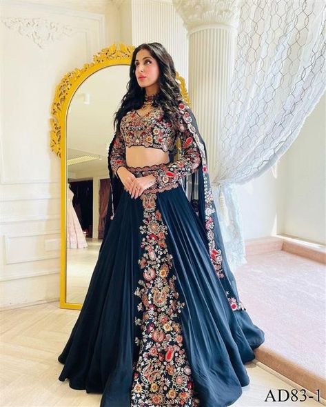 Chania Choli, Black Lehenga Choli, Chaniya Choli Designs, Navratri Collection, Indian Wedding Lehenga, Lehenga Choli For Women, Choli For Women, Navratri Dress, Black Lehenga