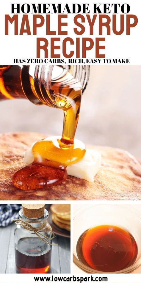 This keto maple syrup recipe is carb-free and rich, perfect for pouring over keto pancakes, waffles, or chaffles! Make this sugar-free maple syrup that tastes like the real thing but without the carbs. Give this easy keto pancake syrup recipe a try if you love your pancakes smothered in syrup, just like I do. Low Carb Syrup For Pancakes, Keto Pancake Syrup Recipe, Sugar Free Maple Syrup Recipe, Keto Pancake Syrup, Syrup Alternative, Keto Maple Syrup, Keto Syrup, Diy Syrup, Maple Syrup Recipe