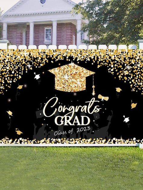 Photobooth Ideas Graduation, Backdrop For Graduation Party, Movie Night Theme, Photobooth Backdrop, 5th Grade Graduation, Parking Spot Painting, Spot Painting, Graduation Photo Booth, Graduation Party Banners