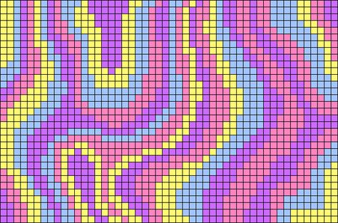 Trippy Crochet Tapestry, Abstract Pixel Art, Trippy Pixel Art, Neon Pixel Art, Pixel Art Rainbow, Colorwork Knitting Patterns, Grid Patterns, Bargello Patterns, Crochet Square Blanket