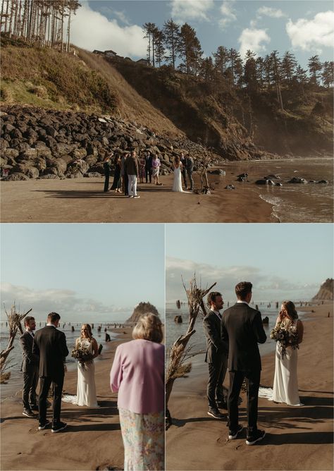 Oregon Coast Micro Wedding, Oregon Micro Wedding, Cannon Beach Elopement, Tiny Airbnb, Beautiful Small Wedding, Oregon Beach Wedding, Neskowin Oregon, 21st Night Of September, Oregon Coast Wedding