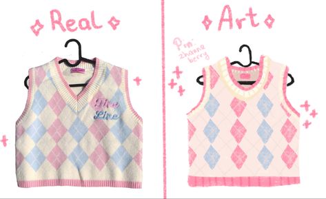 Sweater Vest Design, Sweater Vest Drawing Reference, Sweater Art Drawing, Cute Sweater Drawing, Sweater Vest Drawing, Knitted Sweater Drawing, How To Draw A Sweater, Sweater Drawing Reference, Sweater Vest Aesthetic