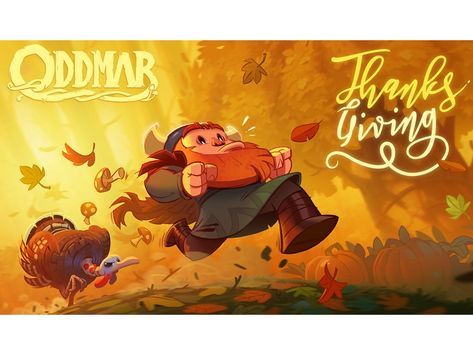 Thanksgiving Character Design, Thanksgiving Illustration Art, Game Poster Design, Dribbble Illustration, Thanksgiving Illustration, Poster Game, Thanksgiving Art, 2d Game Art, Book Cover Illustration