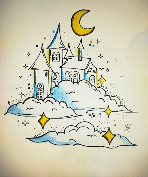 Dream😴💭 Dream Drawing Ideas Illustrations, Dream Art Room Drawing, Dream World Drawing, Dream Drawing Ideas, Dreams Drawing Ideas, Dreams Drawing, Dream Art Room, Imagination Drawing, Dream Drawing