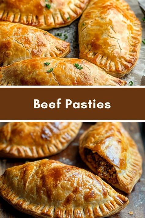 Beef Pasties Pastry Filled With Meat, Butte Mt Pasties, Corn Beef Pasties, Hamburger Meat Recipes With Puff Pastry, Ground Beef Pies Recipes, Ground Beef Pastry Recipes, Up Pasties Recipes, Beef Pasties Recipes Easy, Pasties Dough Recipes