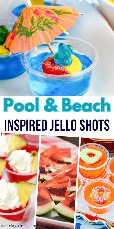 Spice Up Your Summer with These Amazing Pool & Beach Inspired Jello Shots | Pool & Beach Inspired Jello Shots | Jello shots perfect for summer | Jello shots for pool parties | jello shots for beach themed parties #Jello #JelloShots #JelloShotRecipe #BeachJelloShots #PoolThemedJelloShots Pool Party Jello Shots, Summer Jello Shots, Shots Jello, Jelly Shots, Jello Shot Recipes, Wine Education, Beach Themed Party, Shot Recipes, Jello Shots