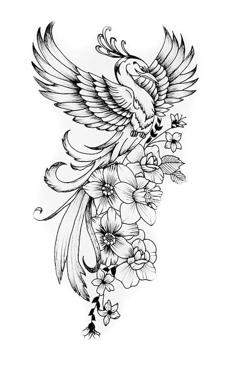 Tato Phoenix, Phönix Tattoo, Floral Thigh Tattoos, Phoenix Tattoo Design, Dragon Tattoo For Women, Pretty Tattoos For Women, Dope Tattoos For Women, Gaming Tattoo, Stylist Tattoos