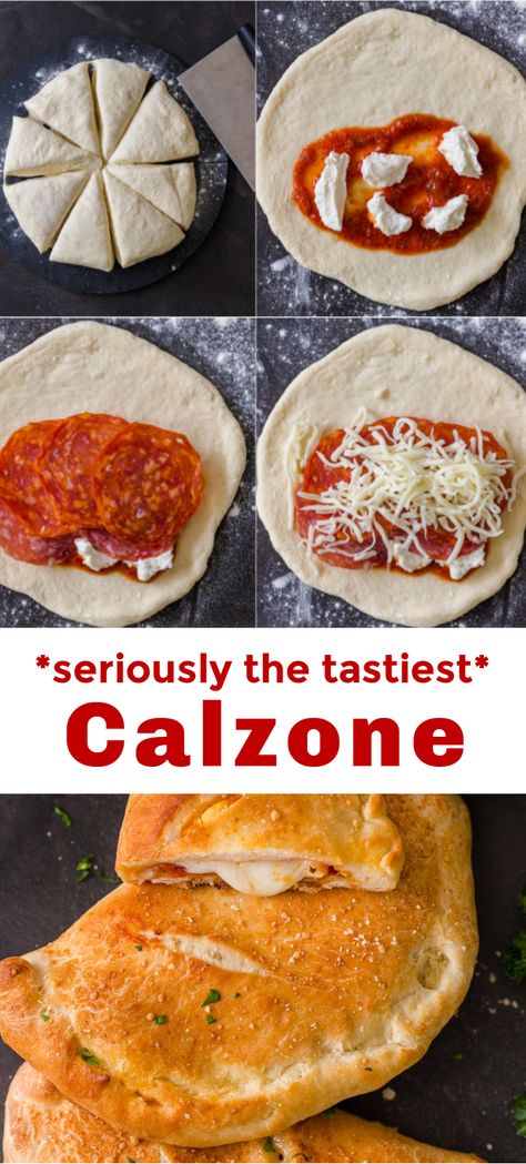 Easy Calzones, Calzone Recipe Easy, Homemade Calzone, Pizza Pocket, Stuffed Pizza, Calzone Recipe, Fun Lunch, Pizza Recipes Homemade, Pizza Recipes Dough