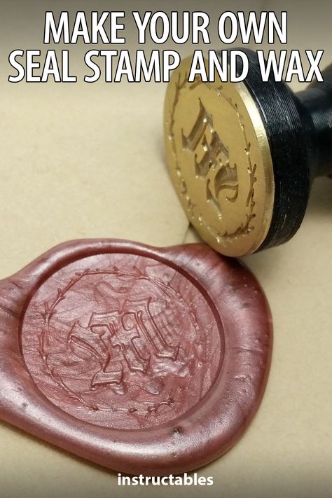 JGJMatt shares how to make your own seal stamp and how to incorporate hot glue into your wax seal. #Instructables #upcycle #wiriting #3Dprint #Tinkercad Hot Glue Seals, Hot Glue Wax Seal, Wax Stamp Ideas, Wax Seals Diy, Cnc Machine Projects, Types Of Wax, Diy Wax, Old Candles, Candle Types