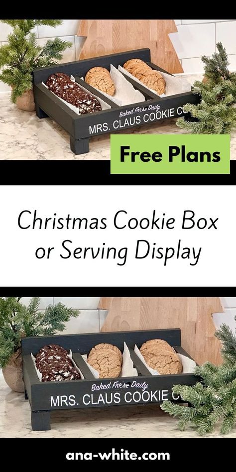 Diy Cookie Display, Beautiful Christmas Cookies, Cookie Display, Christmas Cookie Box, Cookie Stand, Wood Projects That Sell, Wood Pumpkins, Diy Cookie, Christmas Planning