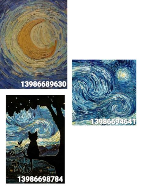 Van Gogh Bloxburg Decals, Bloxburg Picture Codes Painting, Bloxburg Famous Painting Codes, Mona Lisa Decal Bloxburg, Light Blue Bloxburg Decals, Painting Berry Avenue Codes, Coraline Decal Bloxburg, Bloxburg Museum Decals, Art Studio Bloxburg