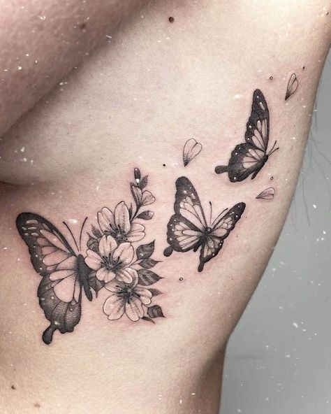 Tattoo Inspiration Butterfly Tattoos With Meaning, 42 Tattoo, Unique Butterfly Tattoos, Cage Tattoos, Butterfly Tattoo On Shoulder, Rib Tattoos For Women, Ribcage Tattoo, Small Butterfly Tattoo, Butterfly Tattoos For Women