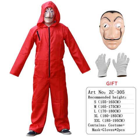 Money Heist Costume Face Mask Halloween Anime Salvador Dali Movie The House Cosplay Party Hooded Check more at https://q-finder.com/product/money-heist-costume-face-mask-halloween-anime-salvador-dali-movie/ Money Heist Costume, Heist Costume, Face Mask Halloween, Hulk Avengers, Money Heist, Mask Halloween, Size Chart For Kids, Masks Art, Costume Mask