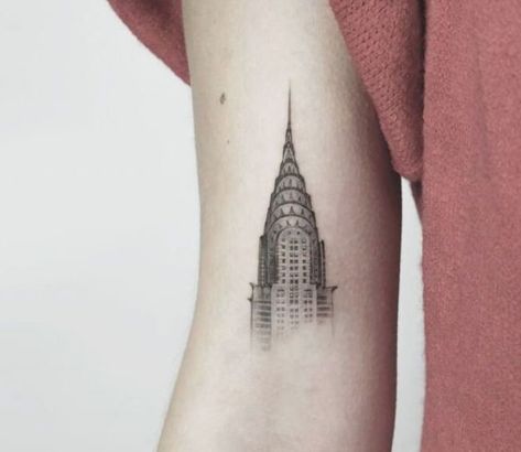 Chrysler Building Tattoo, Central Park Tattoo, Skyscraper Tattoo, Building Tattoo, Rain Tattoo, Central Park Manhattan, New York Tattoo, Nyc Tattoo, City Tattoo