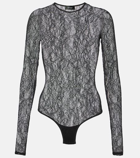 Floral Lace Bodysuit in Black - Wardrobe NYC | Mytheresa Wardrobe Nyc, Australia Clothes, Wool Waistcoat, Black Wardrobe, Lace Tights, Lace Outfit, Cycling Fashion, Under Dress, Beachwear For Women