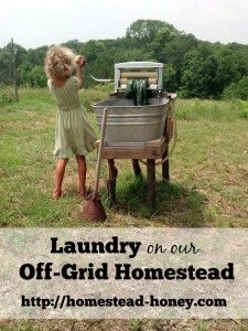 Laundry on our off-grid homestead | Homestead Honey Off Grid Homestead, Going Off The Grid, Homesteading Diy, Homestead Farm, Survival Quotes, Homesteading Skills, Washer Machine, Urban Homesteading, Living Off The Land