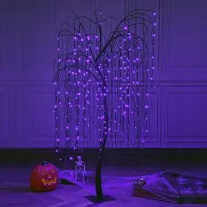 Lighted Tree Branches, Led Lights For Home, Halloween Mantel Decor, Black Trunk, Lights For Home, Halloween Front Porch Decor, Halloween Mantel, Waterproof Led Lights, Spooky Trees