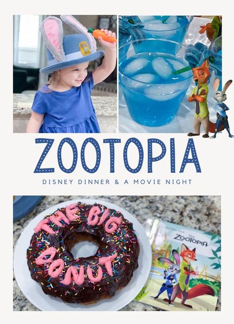 Zootopia Movie Night, Family Movie Night Themes, Family Movie Night Snacks, Disney Movie Night Menu, Zootopia Movie, Disney Themed Movie Night, Disney Movie Night Food, Disney Movie Night Dinner, Movie Night Dinner