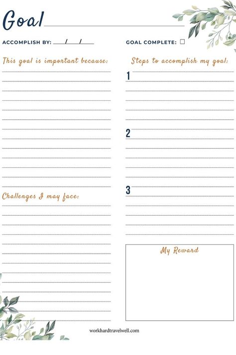 Goal Setting Worksheet Printables, Free Goal Printables, Goal Setting Journal, Goal Planning Worksheet, Goal Sheets, Goal Sheet, Goal Setting Sheet, Goal Setting For Students, Goal Setting Activities