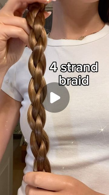 Tessa on Instagram: "4 strand braid is 🔛🔝😍 . . . . . . . . . . . .  #braidhack #4strandbraid #4strandroundbraid #hairstyle #haircare #hairgrowth #hairinspo #tessapeay #naturalhighlights #brandymelville #urbanoutfitters #hairoiling #backtoschool #schoolhairstyle #firstdayofschoolhair" Four Strand Braid Tutorial, Braid Styles For White Women, 4 French Braids, 4 Strand Braid Tutorial, Athletic Braids, Four Strand Braid, 4 Strand Round Braid, Side Braid Tutorial, 4 Strand Braid