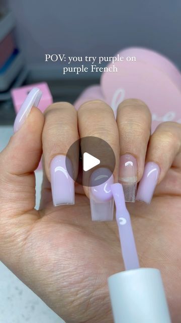 LN Nailed It on Instagram: "Literally obsessed! 💜Rubber base overlay on gel tips💜do you guys want a French tutorial?🎀
𝐀𝐋𝐋 𝐏𝐑𝐎𝐃𝐔𝐂𝐓𝐒 𝐅𝐑𝐎𝐌 𝐋𝐍𝐍𝐀𝐈𝐋𝐄𝐃𝐈𝐓.𝐂𝐎𝐌
- RUBBER BASE 026 SOFT LAV 
- DETAIL BRUSH 
- PURPLE GEL (ALL YOU NEED SUMMER COLLECTION) 
.
.
.
.

#nails #nailstyle #nailsdesign #nailslove #nailsalon #nailsmagazine #nailsonpoint #nailsoftheweek #nailporn #gelnail #nailsnailsnails #nailartlove #naildesigns #nailsdid #nailpro #naillove #acrylicnails #nailsonfleek #instanail #beautynails #nailselfie #naildesign #nailstagram #nailsofinstagram #nailsart #instanails #gelnails #nailsoftheday #nail #nailart" Rubber Gel Nails, French Tip Overlay, French Tutorial, Soft Gel Tips, Gel Overlay, Gel Tips, Soft Gel, Nailed It, Nail Pro