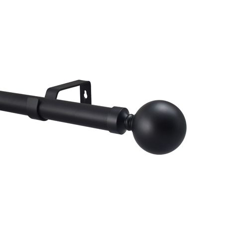 Matt Black Metal Curtain Pole Various Finials 19mm 28mm Diameter | eBay Black Curtain Pole, Metal Curtain Pole, Curtain Brackets, Curtain Pole, Metal Curtain, Curtain Rings, Black Curtains, Pleated Curtains, Rod Set