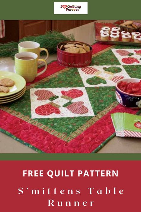 Christmas Table Toppers Patterns Free, Free Quilt Patterns For Beginners, Quilt Patterns For Beginners, Table Runner Quilt, Christmas Table Runner Pattern, Quilt Sampler, Free Quilt Tutorials, Applique Wall Hanging, Christmas Table Toppers