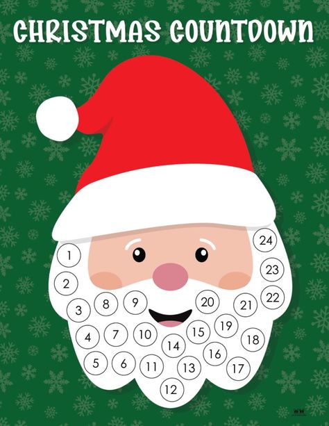 Choose from one of 10 unique Santa Beard Countdown Calendars to help your kids count down the days until Christmas. Print from home! 100% FREE! Santa Beard Countdown, Santa's Beard Countdown, Counting For Kids, Santa Beard, Countdown Calendar, Days Until Christmas, Christmas Print, From Home, 10 Things