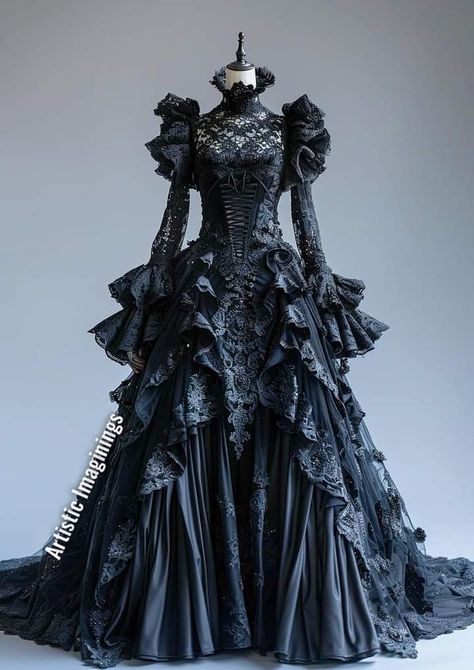 Dark Royalty Outfits, Unique Gowns, Victorian Goth, Dark Fantasy Art, Wedding Suits, Gorgeous Dresses, Dark Fantasy, Royalty, Gowns Dresses