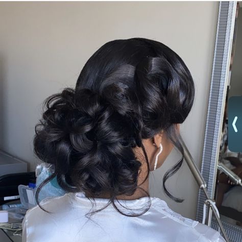 Natural Hair Updo Wedding, Black Brides Hairstyles, Wedding Hairstyles For Girls, Girls Updo, Natural Hair Wedding, Hairstyles For Straight Hair, Black Wedding Hairstyles, Bridal Hair Inspiration, Wedding Hairstyles Bride