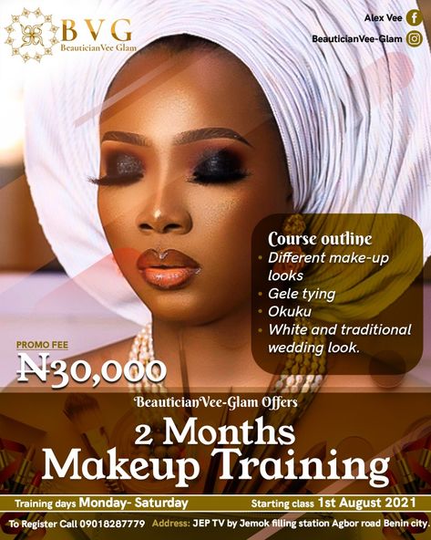 Beautiful Model on make up, make up training details and course outline and brand contacts Makeup Training Flyer, Makeup Poster Design Graphics, Makeup Flyer Design, Make Up Poster, Flier Designs, Currency Collection, Africa Beauty, Beauty Flyer, Beauty Salon Posters