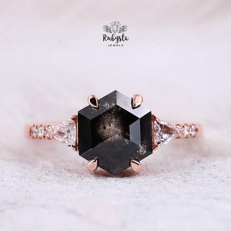 Buy an Amazing engagement rings for your loved ones. Must visit our shop you won't regret. Salt and pepper diamond ring, Engagement ring, Anniversary ring, Wedding bands, Gemstone ring, Fancy diamond ring, Stacking rings, Art deco ring, Stackable ring, Solid gold rings Diamond Video Link : https://www.youtube.com/watch?v=qGUQMvoZbaY&list=PLVcTiXr0KqTeRN8cjAxhnPzt-Vohawyy4 ★Info SOLID Gold Ring Gold Purity : 14k Solid Gold Gold Color : Multiple Option Band Size : All size Available Band Thickness Hexagonal Diamond Ring, Engagement Ring Salt And Pepper, Diamond Video, Fiance Ring, Hexagon Diamond Ring, Salt And Pepper Diamond Ring, Pepper Diamond Ring, Diamond Ring Engagement, Stackable Diamond Rings