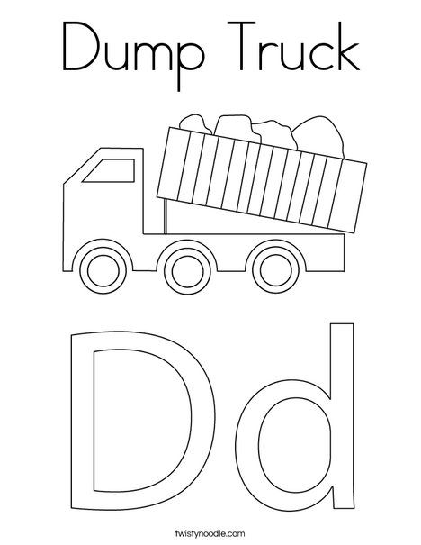 Dump Truck Coloring Page - Twisty Noodle Dump Truck Craft, Dump Truck Coloring Page Free Printable, Construction Trucks Printable Coloring Pages, Transportation Coloring Pages, Dump Truck Silhouette, Dump Truck Svg, Alphabet Crafts Preschool, Twisty Noodle, Crafts Preschool