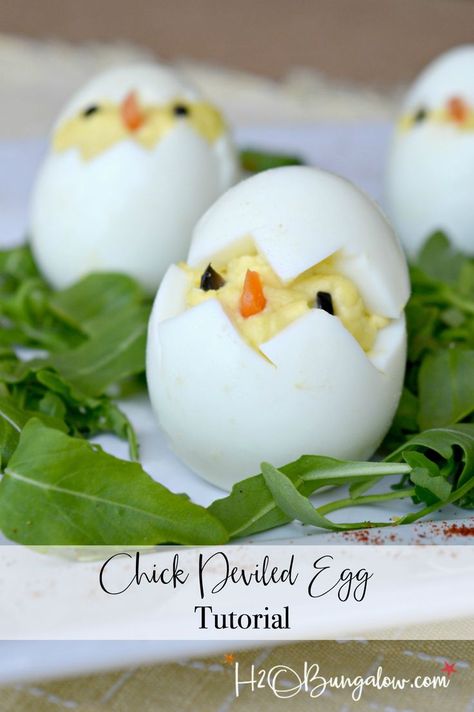 Brunch Ideas Food, Chick Deviled Eggs, Easter Chick Deviled Eggs, Easter Brunch Ideas, Easter Deviled Eggs, Easter Food Appetizers, Gluten Free Puff Pastry, Chicke Recipes, Easter Appetizers