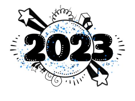 2023 Drawing Number, 2023 Fonts, Number Illustration, New Year's Drawings, Black And White Png, Fonts 2023, Black And White Graffiti, Drawing Black And White, 2023 Number