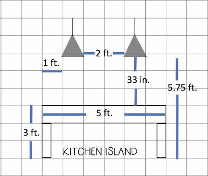 Are you wondering how high to hang your kitchen pendant lights over your island? Or want to know how large of a light to hang over your kitchen island? Here is an easy way to figure it out! Step 1: Measure Island Width Measure the total width of the kitchen island and write it down on a piece of paper. Mine is 5ft. wide. Step 2: Measure Island Length Measure the total length of the kitchen island and write it down on the same paper. Mine is 8ft. long. Step 3: Determine P… Kitchen Island Sizes, Kitchen Layout Ideas With Island, Kitchen Islands Ideas With Seating, Lights Over Island, Lights Over Kitchen Island, Kitchen Island Pendant Light, Kitchen Island Storage, Diy Kitchen Ideas, Unique Kitchen Design