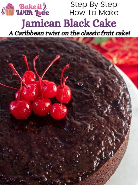 Jamaican Black Rum Cake Recipe, Jamaican Black Cake Recipe, Jamaican Christmas Cake Recipe, Jamaican Black Cake, Jamaican Christmas Cake, Rum And Raisin Cake, Black Cake Recipe, Jamaican Fruit Cake, Dark Fruit Cake Recipe