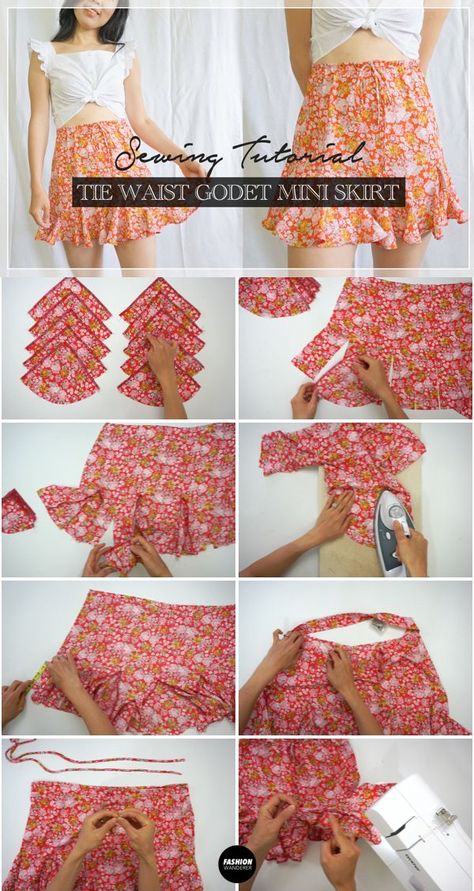 How To Make A Skirt, Formal Skirts, Mini Skirt Pattern, Styling Skirts, Mini Skirt Fashion, Make A Tie, Upcycle Clothes Diy, Diy Tie, How To Make Skirt