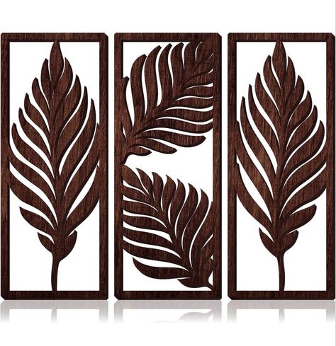 Leaf Sign Wall Accent Rustic Palm Leaf Wood Art Wall. Wooden Art Wall Decor, Leaf Art Wall, Tropical Plant Wall, Palm Leaf Art, Wall Hanging Sculpture, Wood Art Wall, Wall Accents Decor, Wood Wall Plaques, Hanging Sculpture