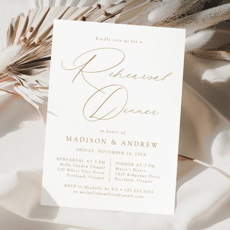 Modern Elegant Gold Script Rehearsal Dinner Invitation Elegant Navy Blue Wedding, Rehearsal Dinner Invites, Wedding Day Invitations, Chic Invitation, Wedding Rehearsal Dinner Invitations, String Lights Wedding, Lights Wedding, Gold Calligraphy, Rehearsal Dinner Invitation