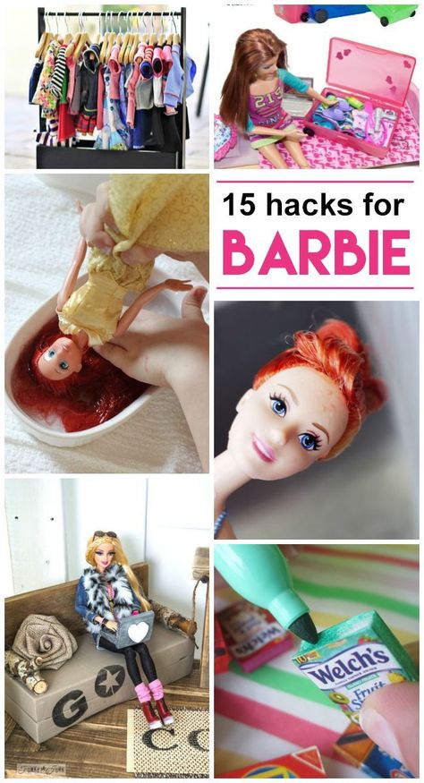 15 Barbie Hacks & DIY’s Barbie Hacks, Diy Barbie House, Accessoires Barbie, Cnc Ideas, Diy Barbie Furniture, Wine Bottle Diy Crafts, Barbie Clothes Patterns, Barbie Doll House, Barbie Patterns