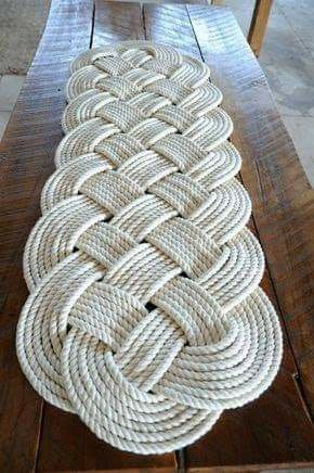 Simpul Makrame, Large Bath Mat, Rope Rug, Makramee Diy, Rope Decor, Large Bath, White Rope, Nautical Rope, Rope Crafts