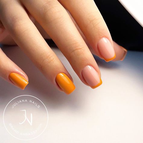 Orange Line Nails, Tangerine Nails Design, Tangerine Gel Nails, Tangerine Nails, Nail Trends, Summer Nails, Nail Polish, Nails