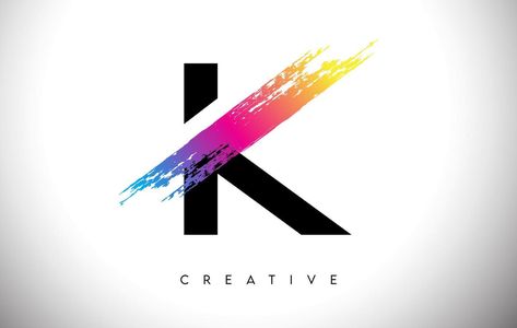 K Brush Stroke Artistic Letter Logo Design with Creative Modern Look Vector and Vibrant Colors Artist Logo Design Creative, Brush Logo Design, Painting Logo Design, Brush Logo, Painting Logo, Lab Logo, Paint Buckets, Artist Logo, Dental Lab