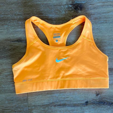 Bright Orange Nike Sports Bra Cute Nike, Workout Fits, Cute Nikes, Nike Sports Bra, Nike Sports, Sport Bra, Nike Pros, Bright Orange, Nike Tops