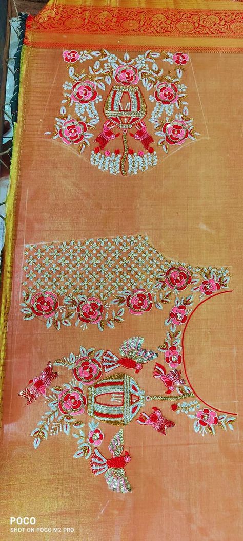 Dora Work Blouse, Maggam Works, Maggam Work Blouses, Hand Work Blouse, Maggam Work Blouse Designs, Embroidery Works, Work Blouses, Embroidery Neck Designs, Hand Work Blouse Design